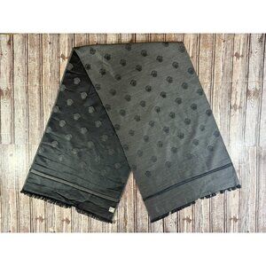 Gianni Versace Medusa Pattern Wool Scarf  61" x 17" grey / black Vintage
